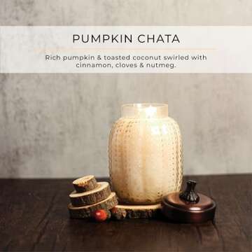 A Cheerful Giver 26 oz Pumpkin Jar Scented Candle - Pumpkin Chata - Single Wick 130 Hour Burn Time -...