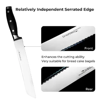 Linoroso 8" Serrated Bread Knife with Elegant Gift Box