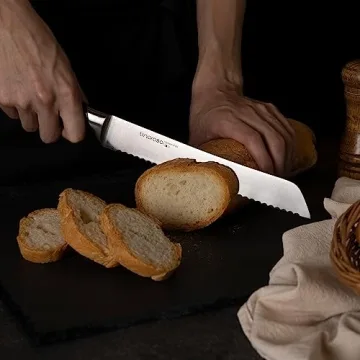 Linoroso 8" Serrated Bread Knife with Elegant Gift Box