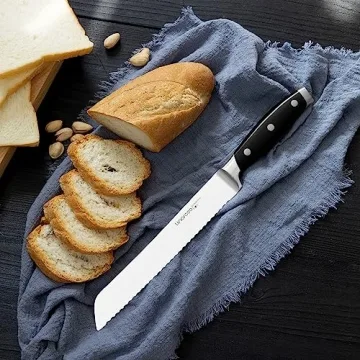 Linoroso 8" Serrated Bread Knife with Elegant Gift Box