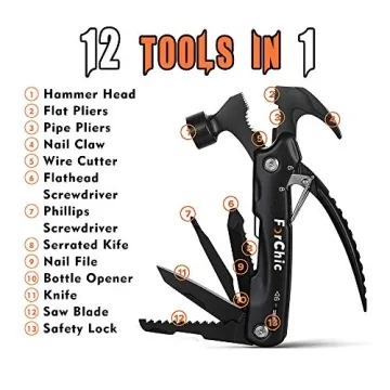 12-in-1 Hammer MultiTool for DIY and Outdoor Enthusiasts
