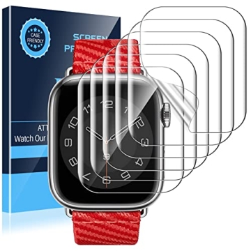 LK 6 Pack Apple Watch Series 9 Series 8 Series 7 41mm Screen Protector, [Self-Healing] TPU Film, Ant...