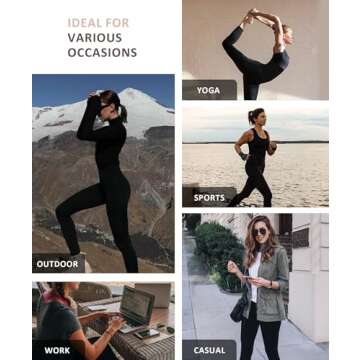 FeelinGirl High Waisted Workout Compression Leggings for Women Tummy Control Yoga Pants with Waist Trainer Attached Black