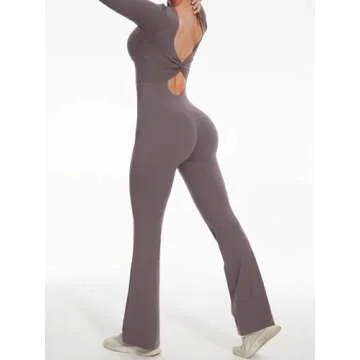 Wenlia Women's Workout Flare Jumpsuit - Stylish Comfort for Active Lifestyles