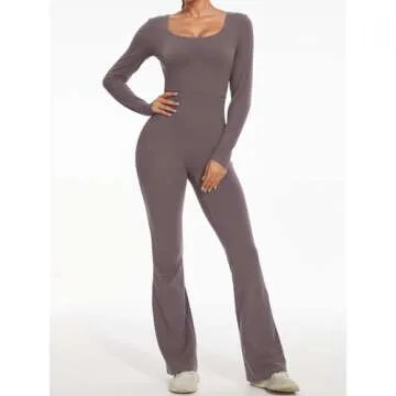 Stylish Wenlia Women's Workout Flare Jumpsuit for Active Women