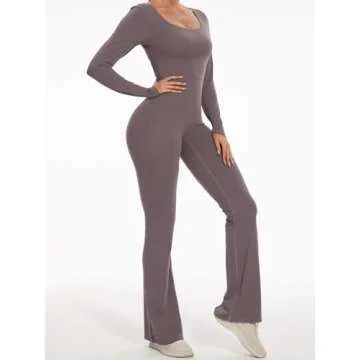 Stylish Wenlia Women's Workout Flare Jumpsuit for Active Women