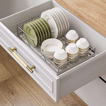 SALISENG-5 Pack Brushed Gold Cabinet Handles, Solid Brass Kitchen Drawer Pulls, 5 Inches Furniture Door Handles for Cupboard Bedroom Wardrobe(Arina)