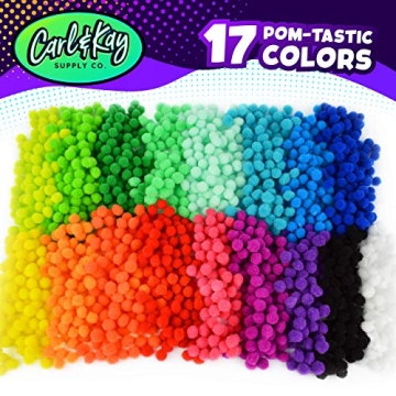 Vibrant 1800 Pieces Mini Pom Poms for Kids Craft