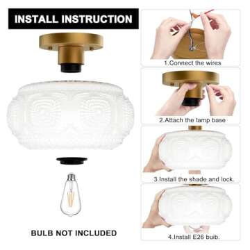 OYKYOHEI Semi Flush Mount Ceiling Light Fixture