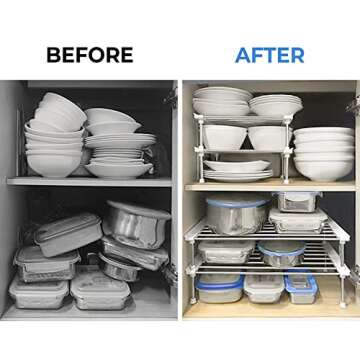 Carrotez Stackable Kitchen Organizer Shelves Set of 2