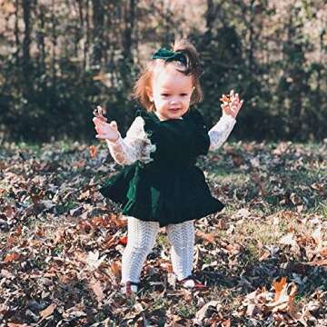 Karuedoo Baby Girls Velvet Suspender Skirt Infant Toddler Ruffled Casual Strap Sundress Summer Outfit Clothes (4-5T, Green 2(Velvet))