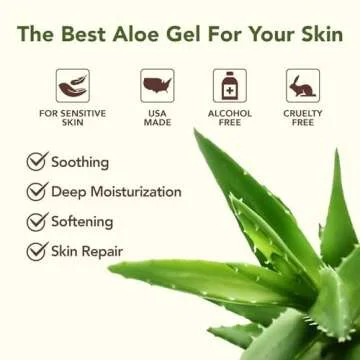 Amazing Aloe Vera Gel - Freshly Cut, 100% Pure Aloe, Premium Quality, Vegan, Unscented - Natural Sun...