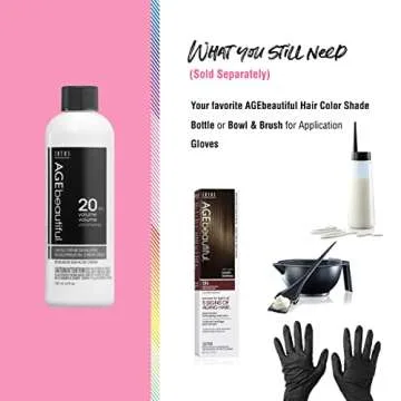 AGE beautiful 20 Volume Gentle Creme Hair Developer | For Permanent Hair Color Dyes, Toners, Lighteners | Professional Salon Coloring | Long Lasting Haircolor | 4 Fl Oz