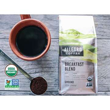 Allegro Coffee Organic Breakfast Blend Ground Coffee - A Flavorful Morning Essential