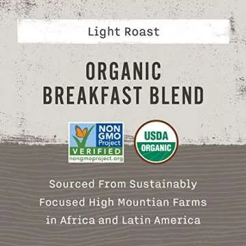 Allegro Coffee Organic Breakfast Blend - Premium Ground Coffee 12 oz
