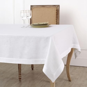 Solino Home Linen Tablecloth – 100% Pure European Flax for Elegant Dining