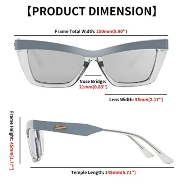 FEISEDY Vintage Cat Eye Sunglasses for All Styles