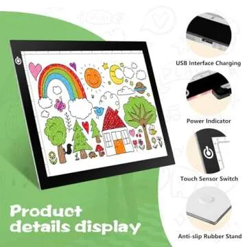 RTjoy A4 LED Light Tracing Box Pad, Adjustable 9x12 Inch USB Powered Artcraft Portable Light Copy Bo...