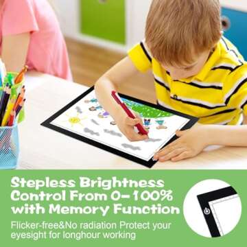 RTjoy A4 LED Light Tracing Box Pad, Adjustable 9x12 Inch USB Powered Artcraft Portable Light Copy Board for Tattoo Transferring Artists DIY Drawing Diamond Art Sketching