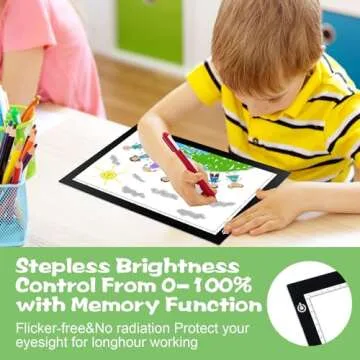 RTjoy A4 LED Light Tracing Box Pad, Adjustable 9x12 Inch USB Powered Artcraft Portable Light Copy Board for Tattoo Transferring Artists DIY Drawing Diamond Art Sketching