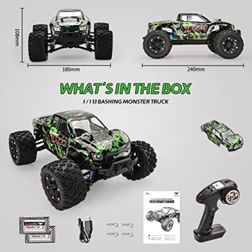 TENSSENX 1:18 Scale 40KM/H 4WD RC Monster Truck Dual Batteries