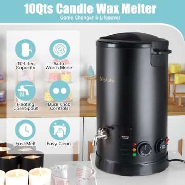 TOAUTO 20Lbs Wax Melter - Perfect for Candle Making with Temp Control