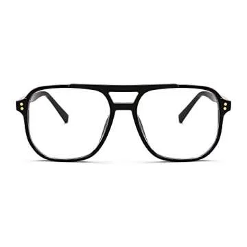 FEISEDY Blue Light Blocking Glasses Fake Nerd Clear Square Computer Lightweight Pilot Glasses Frame Oversized B2866
