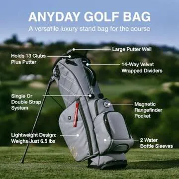 Ghost Golf Stand Bag, Anyday Ronin - Lightweight Golf Bags for Men & Women, 14-Way Dividers with Pre...