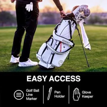Ghost Golf Stand Bag, Anyday Ronin - Lightweight Golf Bags for Men & Women, 14-Way Dividers with Premium Materials & Magnetic Pocket - Standing Golf Bag Holds 14 Golf Clubs