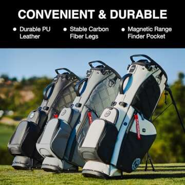Ghost Golf Stand Bag, Anyday Ronin - Lightweight Golf Bags for Men & Women, 14-Way Dividers with Premium Materials & Magnetic Pocket - Standing Golf Bag Holds 14 Golf Clubs