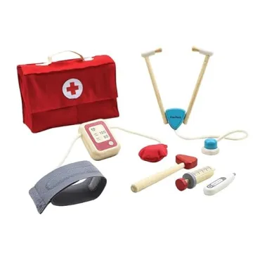 PlanToys Wooden Doctor Kit BPA-Free Pretend Play for Kids