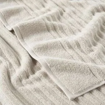 Great Bay Home Taupe Hand Towels - 100% Combed Cotton 6 Pack 26x16 Hand Towel Set - Absorbent & Quic...