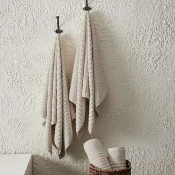Great Bay Home Taupe Hand Towels - 100% Combed Cotton 6 Pack 26x16 Hand Towel Set - Absorbent & Quick-Dry Towels for Bathroom - Zero-Twist, Combed Cotton (Dune)