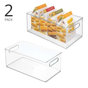 mDesign Deep Plastic Kitchen Storage Organizer Container Bin for Pantry, Cabinet, Cupboard, Shelves,...