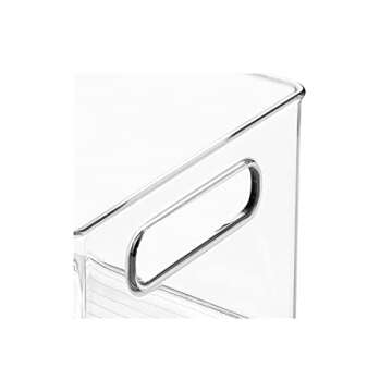 mDesign Deep Plastic Kitchen Storage Organizer Container Bin for Pantry, Cabinet, Cupboard, Shelves, Fridge, or Freezer - Holds Dry Goods, Sauces, Condiments, Drinks, 2 Pack, Clear