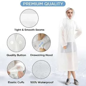 PTEROMY EVA Rain Poncho | Portable, Waterproof & Stylish