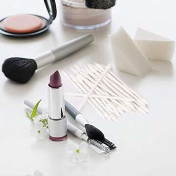 800 Pieces Cotton Swabs, Double Precision Tips with Paper Stick, 4 Packs, 200 Pieces 1 Pack (Double-Pointed Shape)