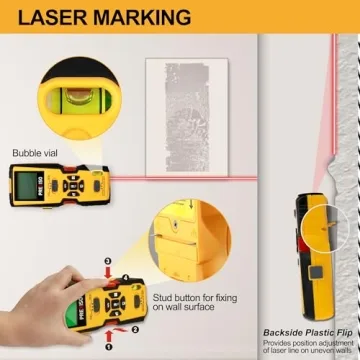 PREXISO 5-in-1 Stud Finder - Laser Level & Distance Measure