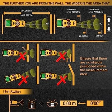 PREXISO 5-in-1 Stud Finder - Laser Level & Distance Measure