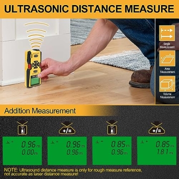 PREXISO 5-in-1 Stud Finder - Laser Level & Distance Measure