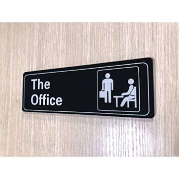 Nakimo The Office Sign Self-Adhesive 9x3 Inch Acrylic Sign