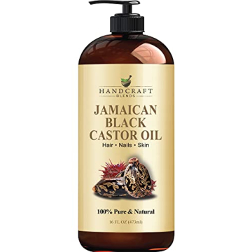 Handcraft Blends Jamaican Black Castor Oil - 16 Fl Oz - 100% Pure and Natural - Premium Grade Oil for Hair Growth, Eyelashes and Eyebrows - Carrier Oil - Hair and Body Oil