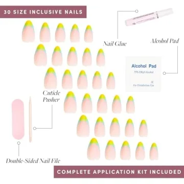 Glamnetic Press-On Short Almond Ombre Nails Kit