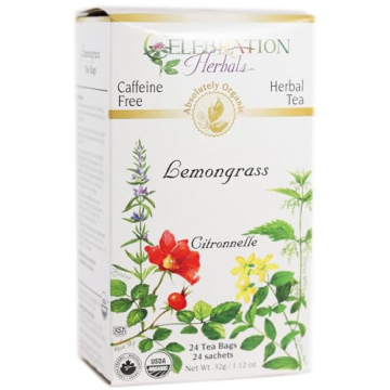 CELEBRATION HERBALS Organic Lemongrass Tea - 24 Bags for Refreshing Bliss!