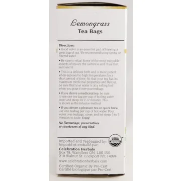 CELEBRATION HERBALS Organic Lemongrass Tea 24 Bags
