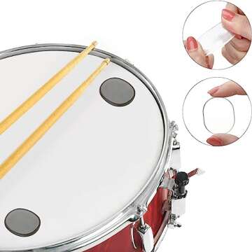 Fiada 30 Pieces Drum Dampeners Gels Silicone Gel Pads Soft Drum Dampeners for Cymbals Tone Control(Transparent White, Black, Blue, Gray)