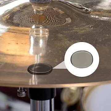 Fiada 30 Pieces Drum Dampeners Gels Silicone Gel Pads Soft Drum Dampeners for Cymbals Tone Control(Transparent White, Black, Blue, Gray)