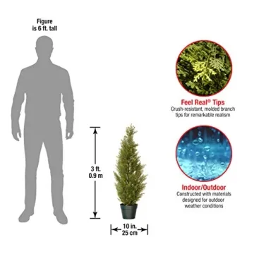 Artificial Arborvitae Shrub 36 Inch Realistic No Maintenance