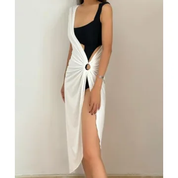Chic Hollow Out Women Midi Beach Dress for Summer Style