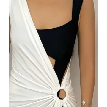 Chic Hollow Out Women Midi Beach Dress for Summer Style